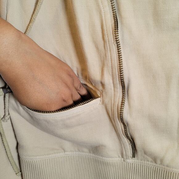 Free People Womens Carmen Moto Zip Hoodie Pocket Jacket Size XS Brown Boho Fall - Picture 3 of 9